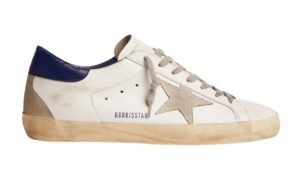 Super-Star con stella in suede e tallone blu