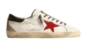 Super-Star with red suede star and green leather