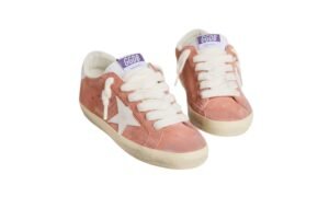 Super-Star in camoscio corallo con bianco