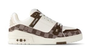 Trainer White & Brown Damier