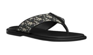 Sandalo infradito Alias Jacquard Oblique beige e nero